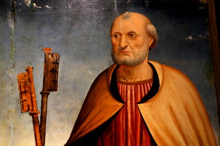 St Paul and St Peter by Giovanni Barbagelata, 1502-1503, view 3, oil on wood - Museo Diocesano (Genoa) - DSC01430