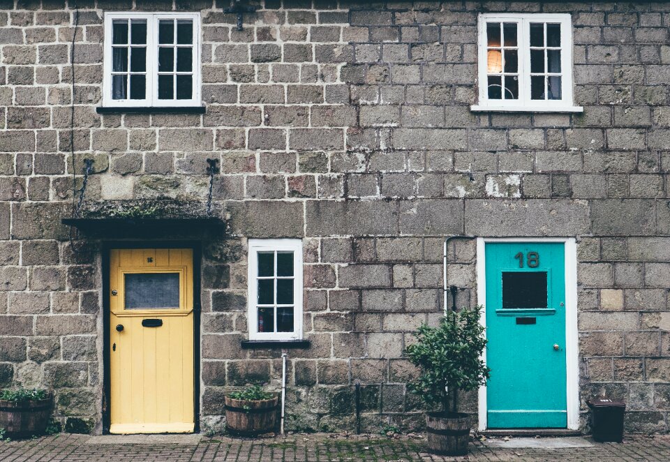 Doors facade pavement