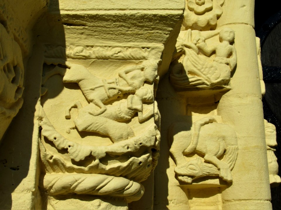St Mary, Iffley, south door 04
