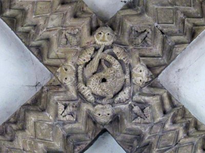 St Mary, Iffley, interior stonework