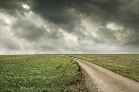 Road stormy sky freedom