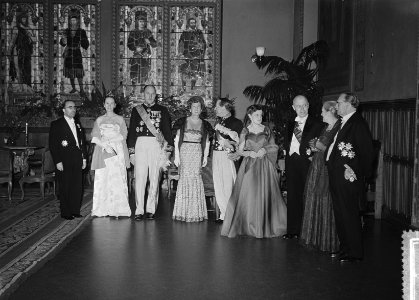 Staatsbezoek Franse president Coty aan Nederland. Regeringsdiner Rijksmuseum Ams, Bestanddeelnr 906-6190