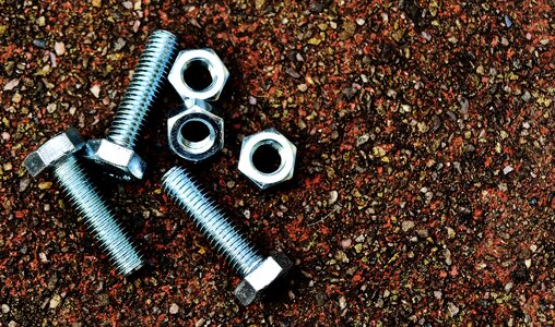 Hex bolt construction material silver
