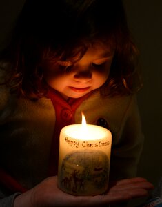 Little girl black candle black candles