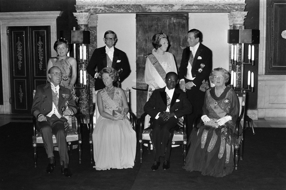 Staatsbezoek president Senghor van Senegal aan Nederland statiefoto in Paleis op, Bestanddeelnr 927-5348