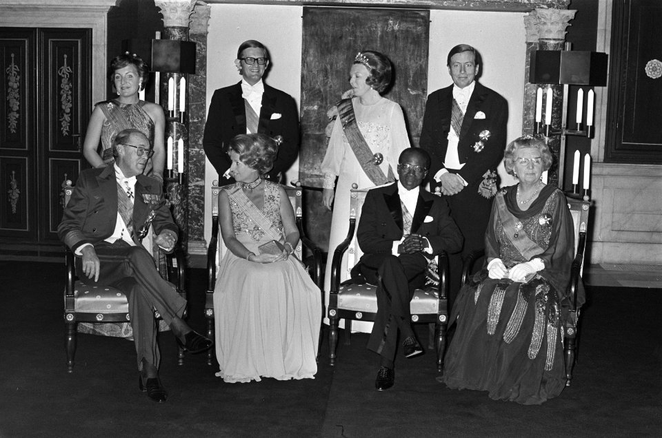Staatsbezoek president Senghor van Senegal aan Nederland statiefoto in Paleis op, Bestanddeelnr 927-5349