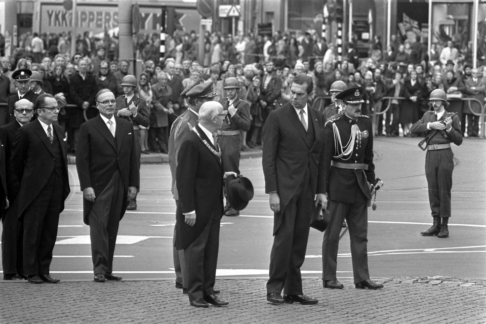 Staatsbezoek President Kekkonen van Finland aan Nederland. President Kekkonen le, Bestanddeelnr 925-9715