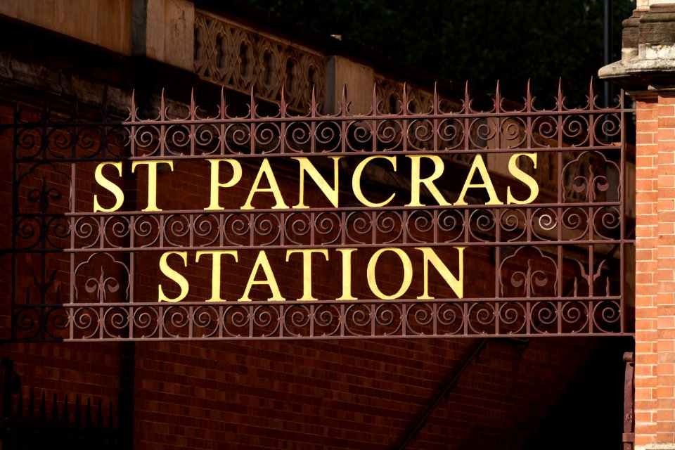 St Pancras Station sign, London, England, GB, IMG 4963 edit