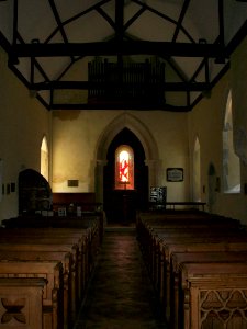 St Peter, East Blatchington, interior looking west