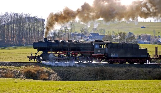 Freight train exhaust steam cylinder steam photo