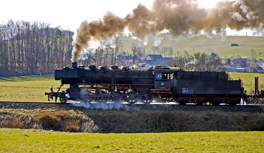 Freight train exhaust steam cylinder steam