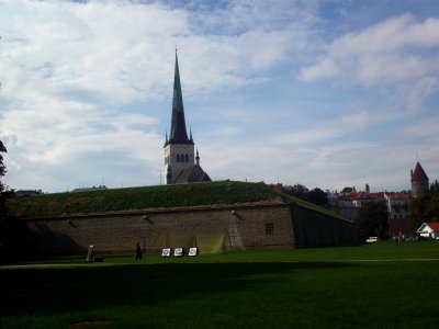 St Olaf and city wall from east