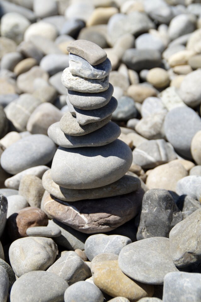 Stacked cairn tower
