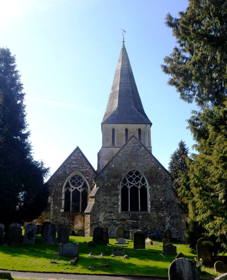 St James's Church, The Square, Shere (March 2014, from East)