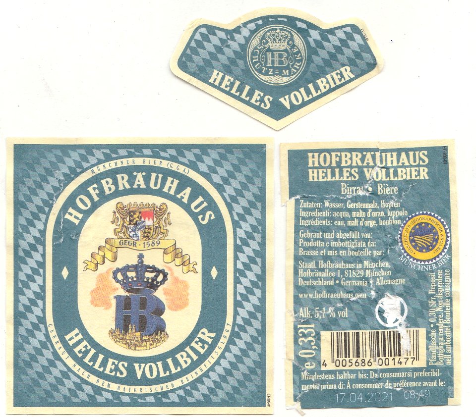 Staatliches Hofbräuhaus - Hofbräuhaus Helles Vollbier 0,33l