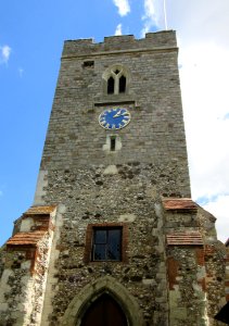 St Peter's Church, High Street, Old Woking (June 2015) (Tower Front View)