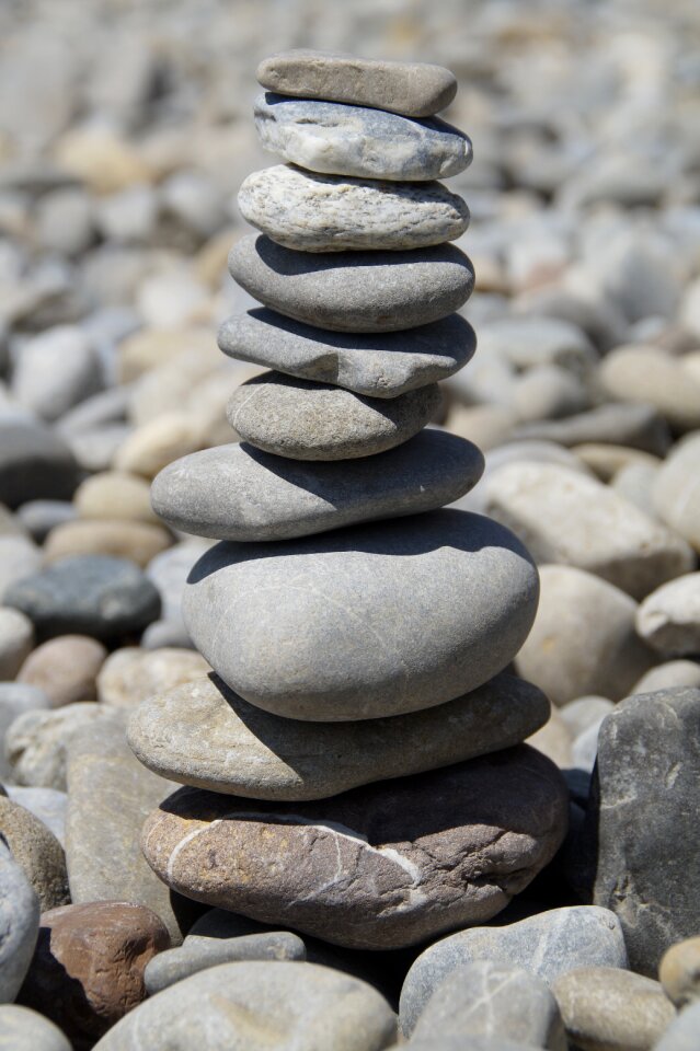 Stacked cairn tower