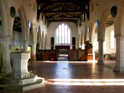 St George, Ivychurch, nave looking east