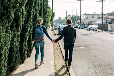 Love couple holding hands woman photo