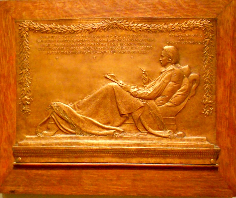 St Gaudens RL Stevenson Plaque. cast 1902 DAM