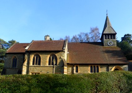 St Mary the Virgin's Church, Horsham Road, Holmbury St Mary (March 2014, from North-Northwest)