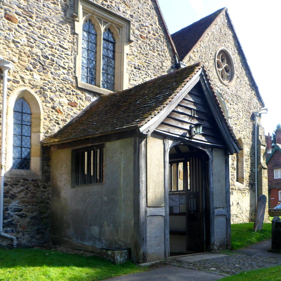 St James's Church, The Square, Shere (March 2014) (Porch)