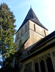 St James's Church, The Square, Shere (March 2014) (Tower and Spire)