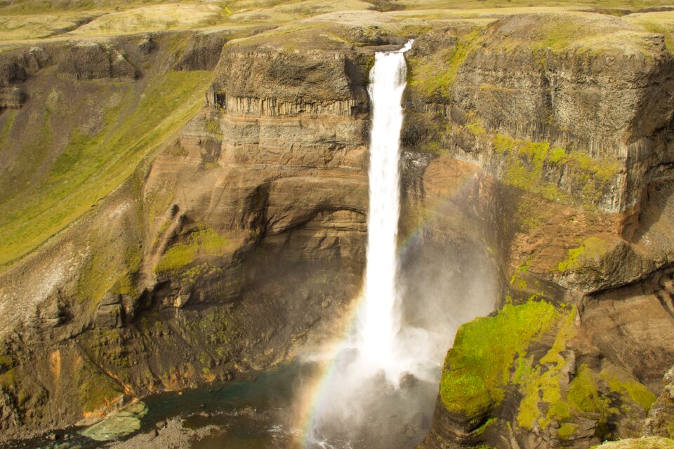 Waterfall rainbow iceland