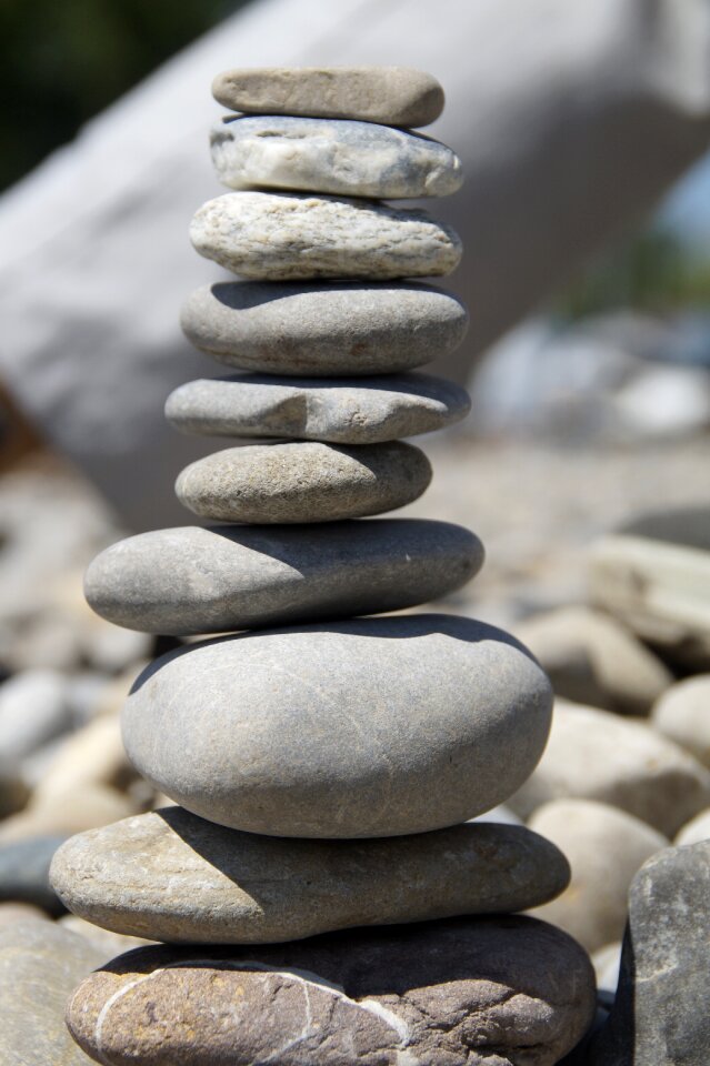 Stacked cairn tower