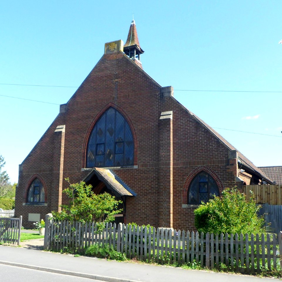 St Francis' Church, Beckingham Road, Westborough, Guildford (April 2014, from West-Southwest)