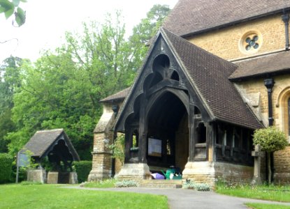 St Mary the Virgin's Church, Shackleford Road, Shackleford (May 2014) (Lychgate and Porch)