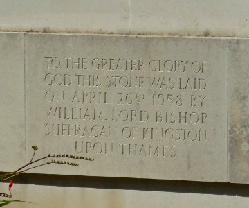 St Francis' Church, Balcombe Road, Horley (August 2016) (Foundation Stone)