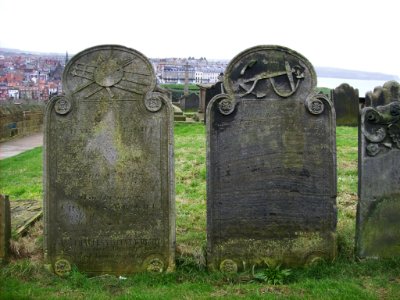 St Mary, Whitby, two headstones photo