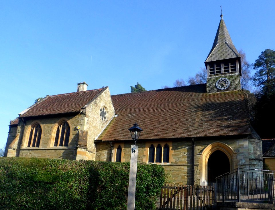 St Mary the Virgin's Church, Horsham Road, Holmbury St Mary (March 2014, from Northwest)