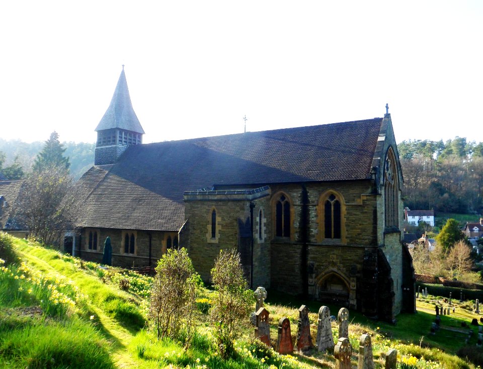 St Mary the Virgin's Church, Horsham Road, Holmbury St Mary (March 2014, from Southeast) (2)