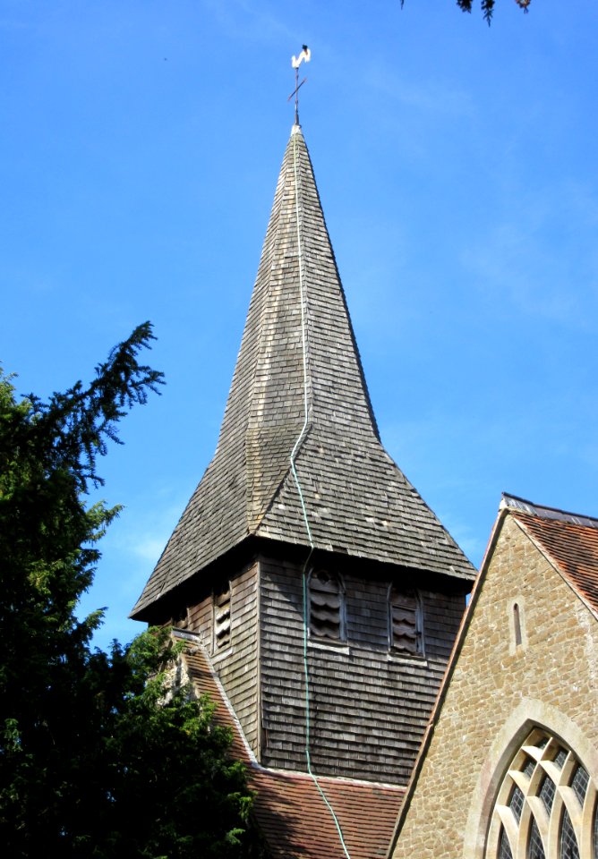 St Mary the Virgin's Church, Rectory Lane, Byfleet (June 2015) (Spire)