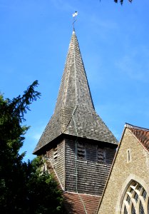 St Mary the Virgin's Church, Rectory Lane, Byfleet (June 2015) (Spire)