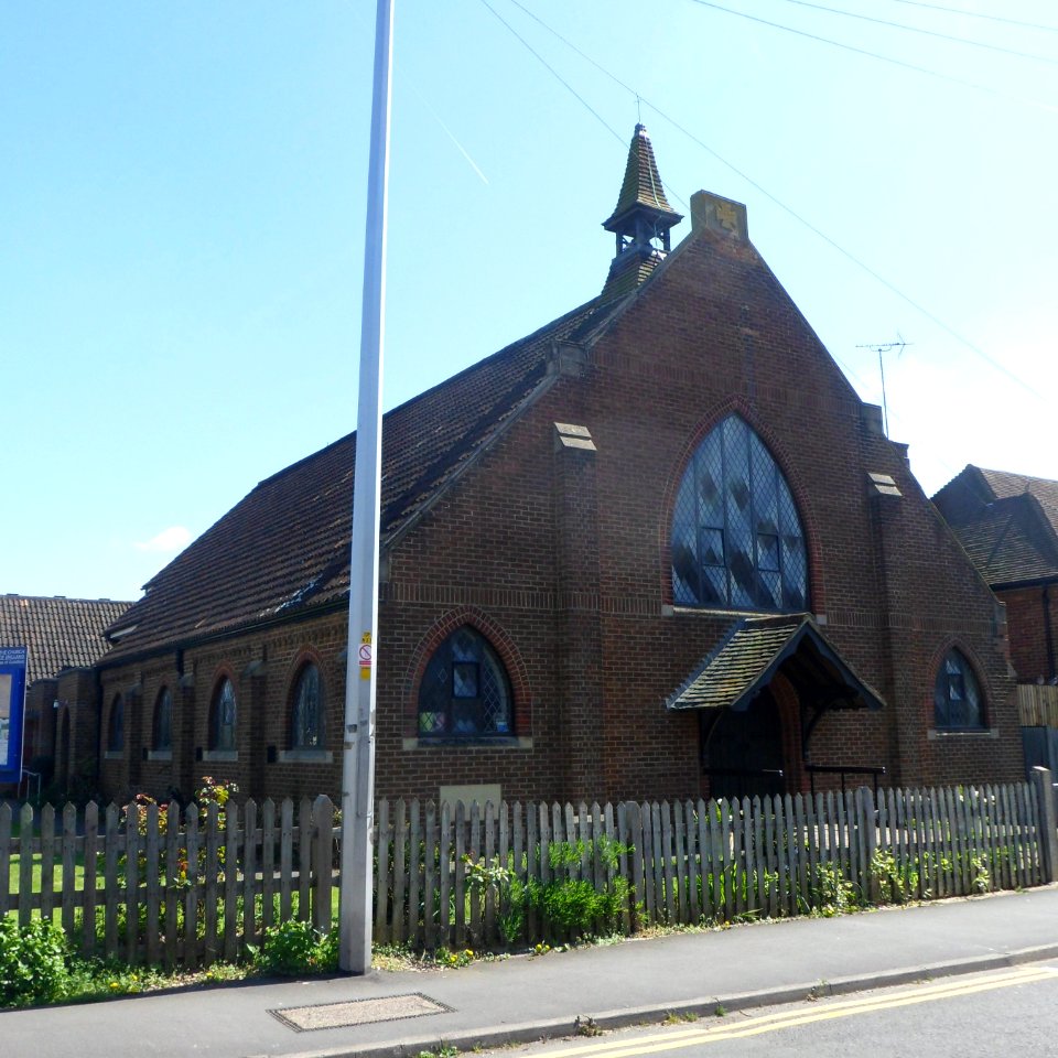 St Francis' Church, Beckingham Road, Westborough, Guildford (April 2014, from West-Northwest)