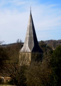 St James's Church, The Square, Shere (March 2014) (Spire)