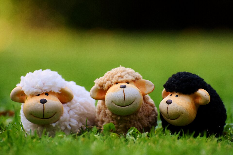 Deco flock of sheep ceramic