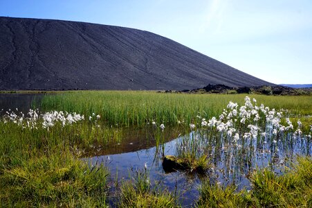 Volcano lake landscape photo