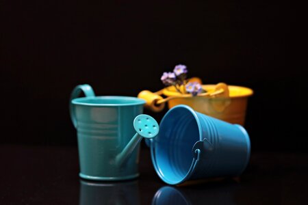 Yellow blue blue bucket photo