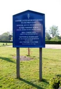 St Columba's United Reformed Church, Elson Road, Elson, Gosport (April 2019) (Signboard)