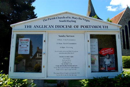 St Mary's Church, Church Road, Hayling Island (May 2019) (Signboard)
