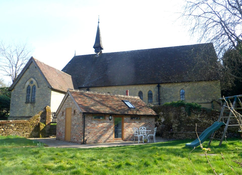 St Mark's Church, Walking Bottom, Peaslake (March 2014, from North)