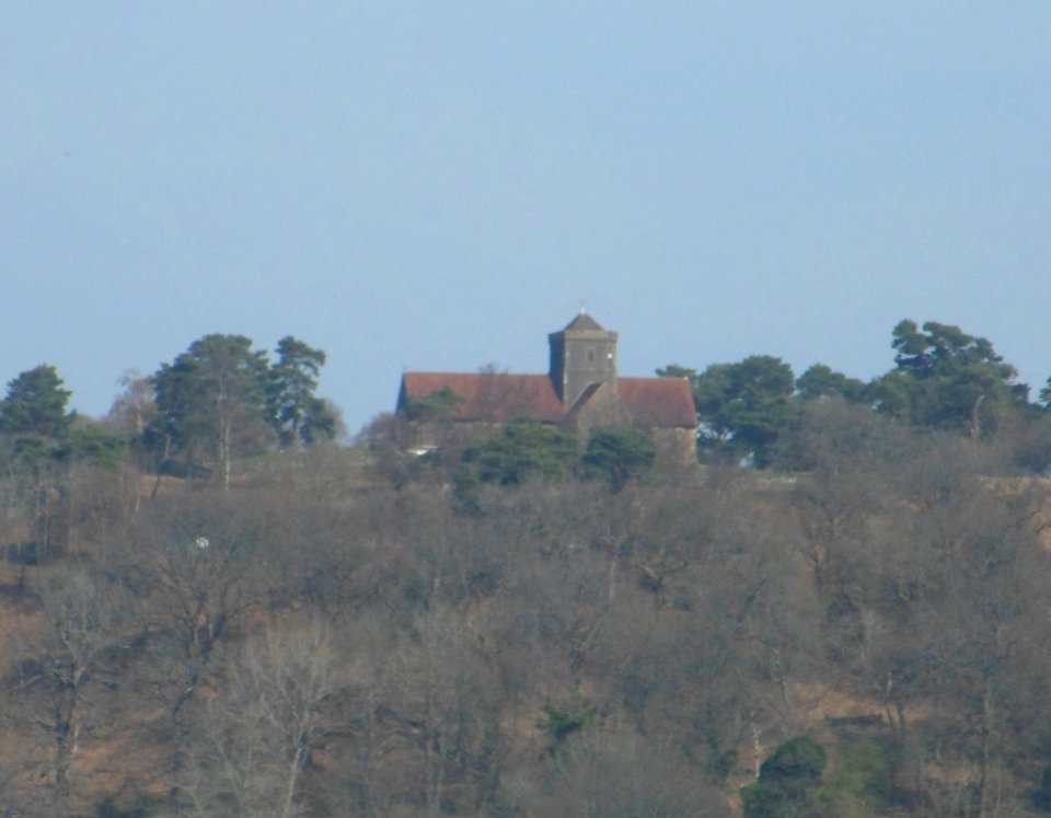 St Martha's Church, St Martha-on-the-Hill (March 2014, Viewed from Chilworth) (2)