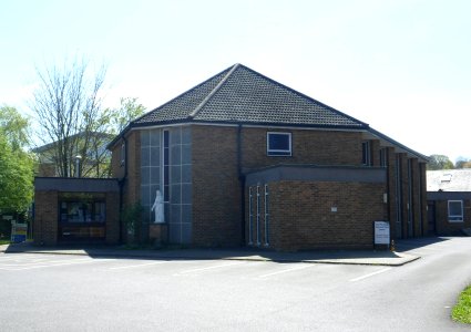 St Mary's RC Church (Rydes Hill), Aldershot Road, Guildford (April 2014, from Northwest) (1)