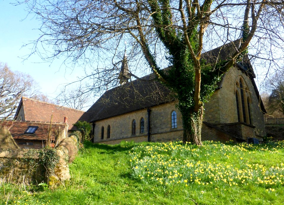 St Mark's Church, Walking Bottom, Peaslake (March 2014, from Northwest)