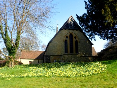 St Mark's Church, Walking Bottom, Peaslake (March 2014, from West)