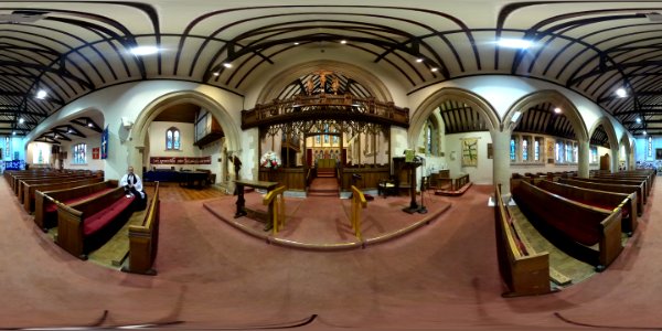 St Mark's Church, Little Common, Bexhill (indoor) (360 panorama) (2)